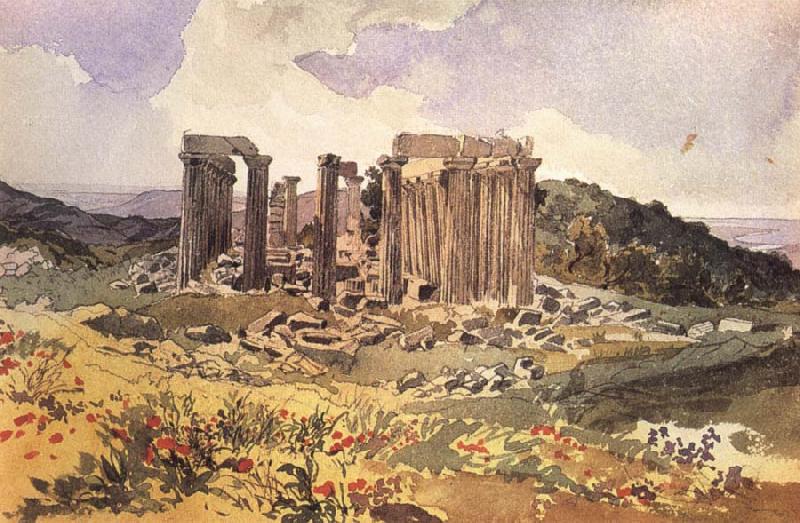 Karl Briullov The Temple of Apollo Epkourios at Phigalia